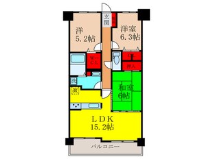 レックスヒルズ枚岡(506)の物件間取画像